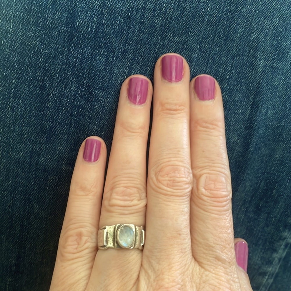 Woman’s SS moonstone ring, size 6.